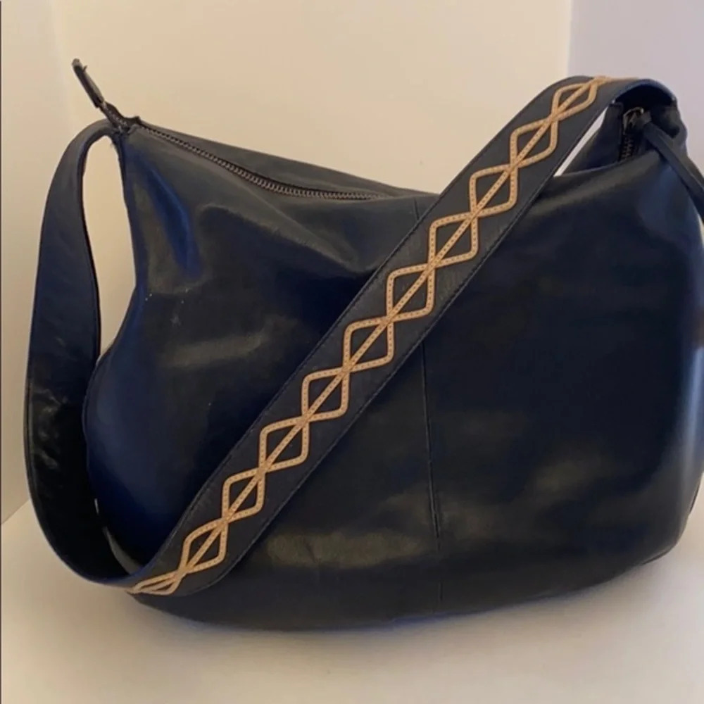 Nicole Miller Large black leather bag​